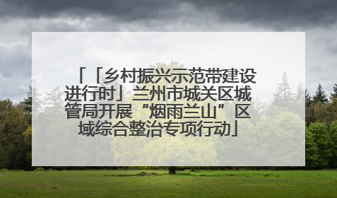 「乡村振兴示范带建设进行时」兰州市城关区城管局开展“烟雨兰山”区域综合整治专项行动