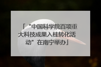 “中国科学院百项重大科技成果入桂转化活动”在南宁举办
