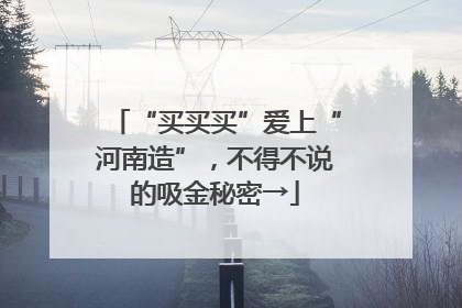 “买买买”爱上“河南造”，不得不说的吸金秘密→