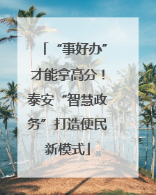 “事好办”才能拿高分！泰安“智慧政务”打造便民新模式