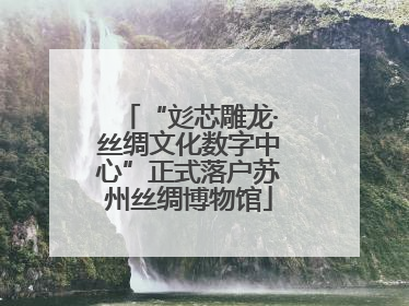 “彣芯雕龙·丝绸文化数字中心”正式落户苏州丝绸博物馆