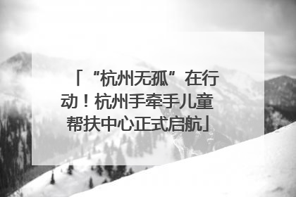 “杭州无孤”在行动！杭州手牵手儿童帮扶中心正式启航
