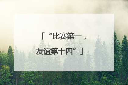 “比赛第一，友谊第十四”