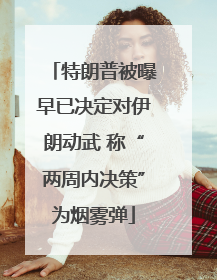 特朗普被曝早已决定对伊朗动武 称“两周内决策”为烟雾弹