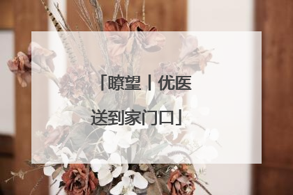 瞭望丨优医送到家门口