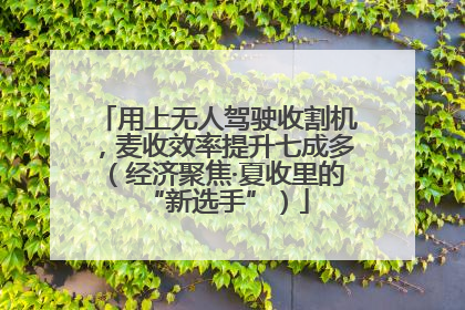 用上无人驾驶收割机，麦收效率提升七成多（经济聚焦·夏收里的“新选手”）