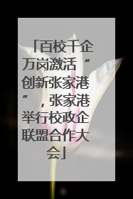 百校千企万岗激活“创新张家港”，张家港举行校政企联盟合作大会