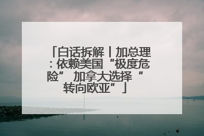 白话拆解丨加总理：依赖美国“极度危险” 加拿大选择“转向欧亚”