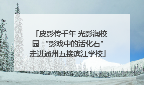 皮影传千年 光影润校园 “影戏中的活化石”走进通州五接滨江学校