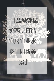 盐城郭猛护西：打造宜居宜业水乡田园新美景