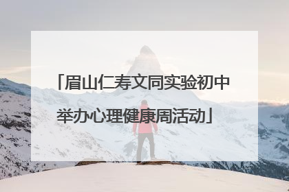 眉山仁寿文同实验初中举办心理健康周活动