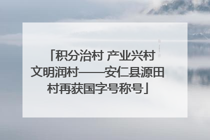 积分治村 产业兴村 文明润村——安仁县源田村再获国字号称号