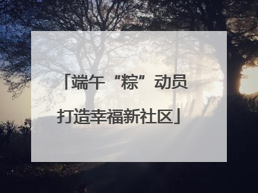 端午“粽”动员 打造幸福新社区
