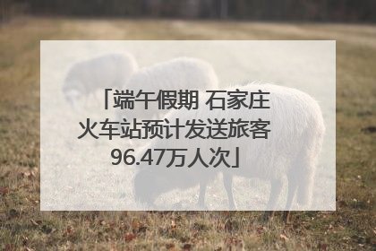 端午假期 石家庄火车站预计发送旅客96.47万人次