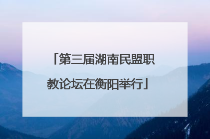 第三届湖南民盟职教论坛在衡阳举行