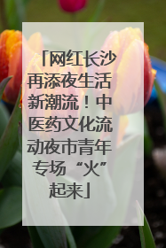 网红长沙再添夜生活新潮流！中医药文化流动夜市青年专场“火”起来