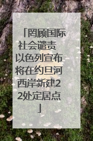 罔顾国际社会谴责 以色列宣布将在约旦河西岸新建22处定居点