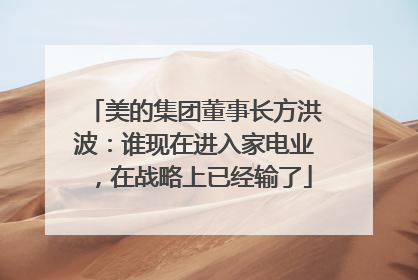 美的集团董事长方洪波：谁现在进入家电业，在战略上已经输了
