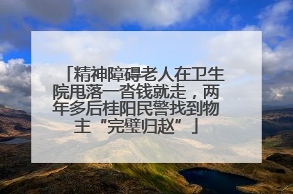 精神障碍老人在卫生院甩落一沓钱就走，两年多后桂阳民警找到物主“完璧归赵”