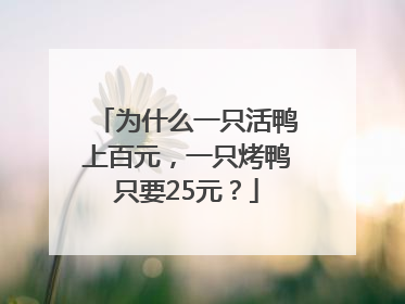 为什么一只活鸭上百元，一只烤鸭只要25元？