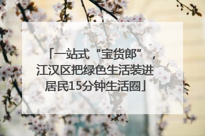 一站式“宝货郎”，江汉区把绿色生活装进居民15分钟生活圈