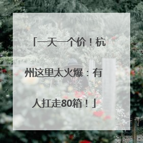 一天一个价！杭州这里太火爆：有人扛走80箱！