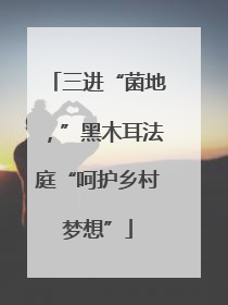 三进“菌地，”黑木耳法庭“呵护乡村梦想”