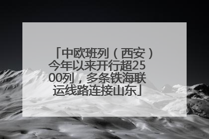 中欧班列（西安）今年以来开行超2500列，多条铁海联运线路连接山东