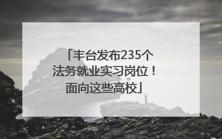 丰台发布235个法务就业实习岗位！面向这些高校