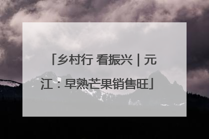 乡村行 看振兴｜元江：早熟芒果销售旺