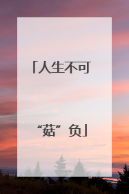 人生不可“菇”负