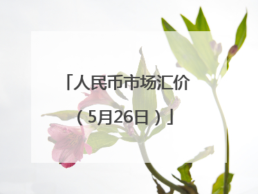 人民币市场汇价（5月26日）