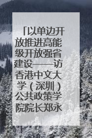 以单边开放推进高能级开放强省建设——访香港中文大学（深圳）公共政策学院院长郑永年