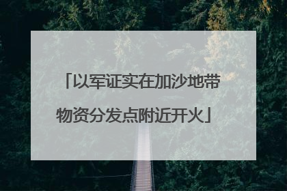 以军证实在加沙地带物资分发点附近开火