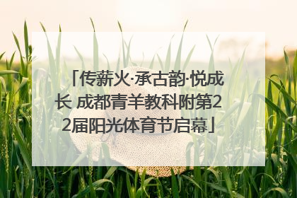传薪火·承古韵·悦成长 成都青羊教科附第22届阳光体育节启幕