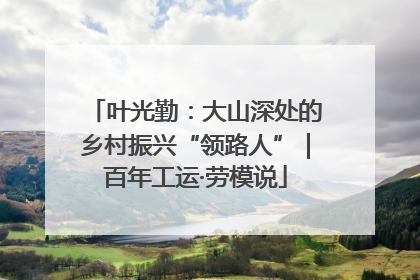 叶光勤：大山深处的乡村振兴“领路人”｜百年工运·劳模说