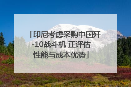 印尼考虑采购中国歼-10战斗机 正评估性能与成本优势