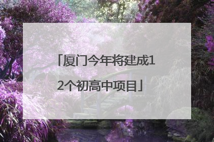 厦门今年将建成12个初高中项目