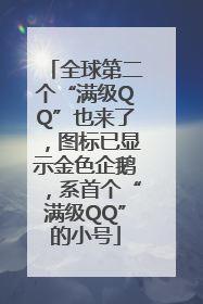 全球第二个“满级QQ”也来了，图标已显示金色企鹅，系首个“满级QQ”的小号