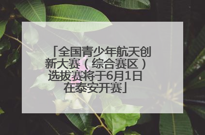 全国青少年航天创新大赛（综合赛区）选拔赛将于6月1日在泰安开赛
