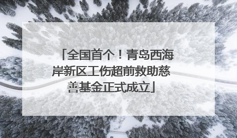 全国首个！青岛西海岸新区工伤超前救助慈善基金正式成立