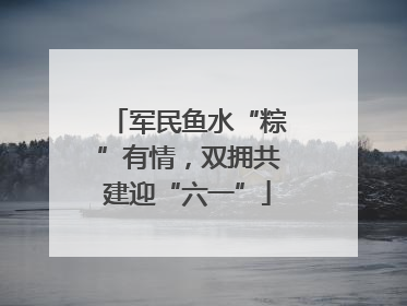 军民鱼水“粽”有情，双拥共建迎“六一”