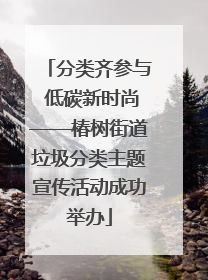分类齐参与 低碳新时尚——椿树街道垃圾分类主题宣传活动成功举办