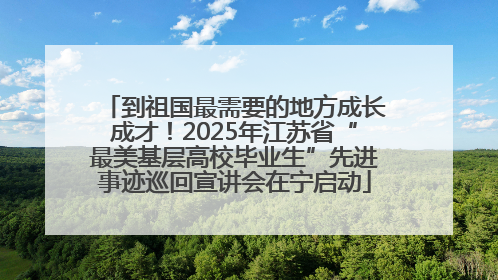 到祖国最需要的地方成长成才！2025年江苏省“最美基层高校毕业生”先进事迹巡回宣讲会在宁启动