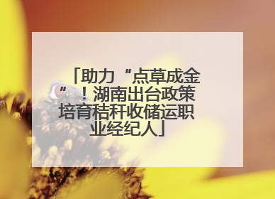 助力“点草成金”！湖南出台政策培育秸秆收储运职业经纪人