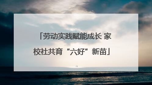 劳动实践赋能成长 家校社共育“六好”新苗