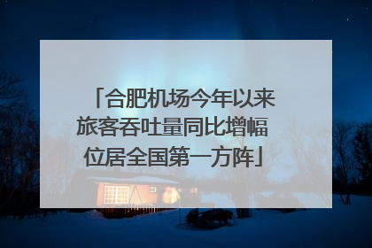合肥机场今年以来旅客吞吐量同比增幅位居全国第一方阵