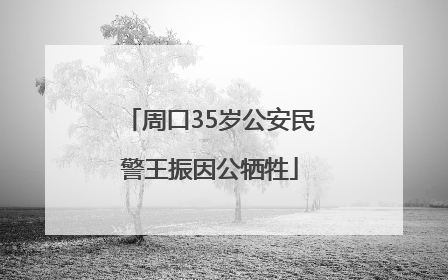周口35岁公安民警王振因公牺牲