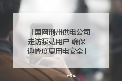 国网荆州供电公司走访泵站用户 确保迎峰度夏用电安全