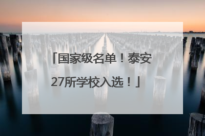 国家级名单！泰安27所学校入选！